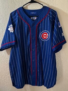 NWOT Vintage Men's Starter MLB Chicago Cubs Pinstripe Jersey